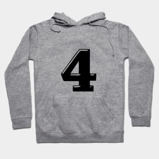 Number 4 in 3d font text style Hoodie